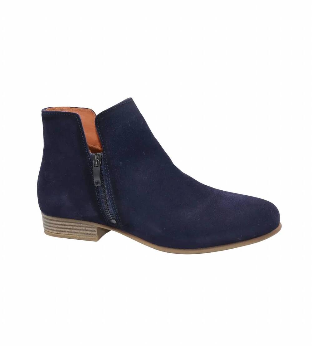 NEW ERIC MICHAEL women's isabella low ankle boots in navy